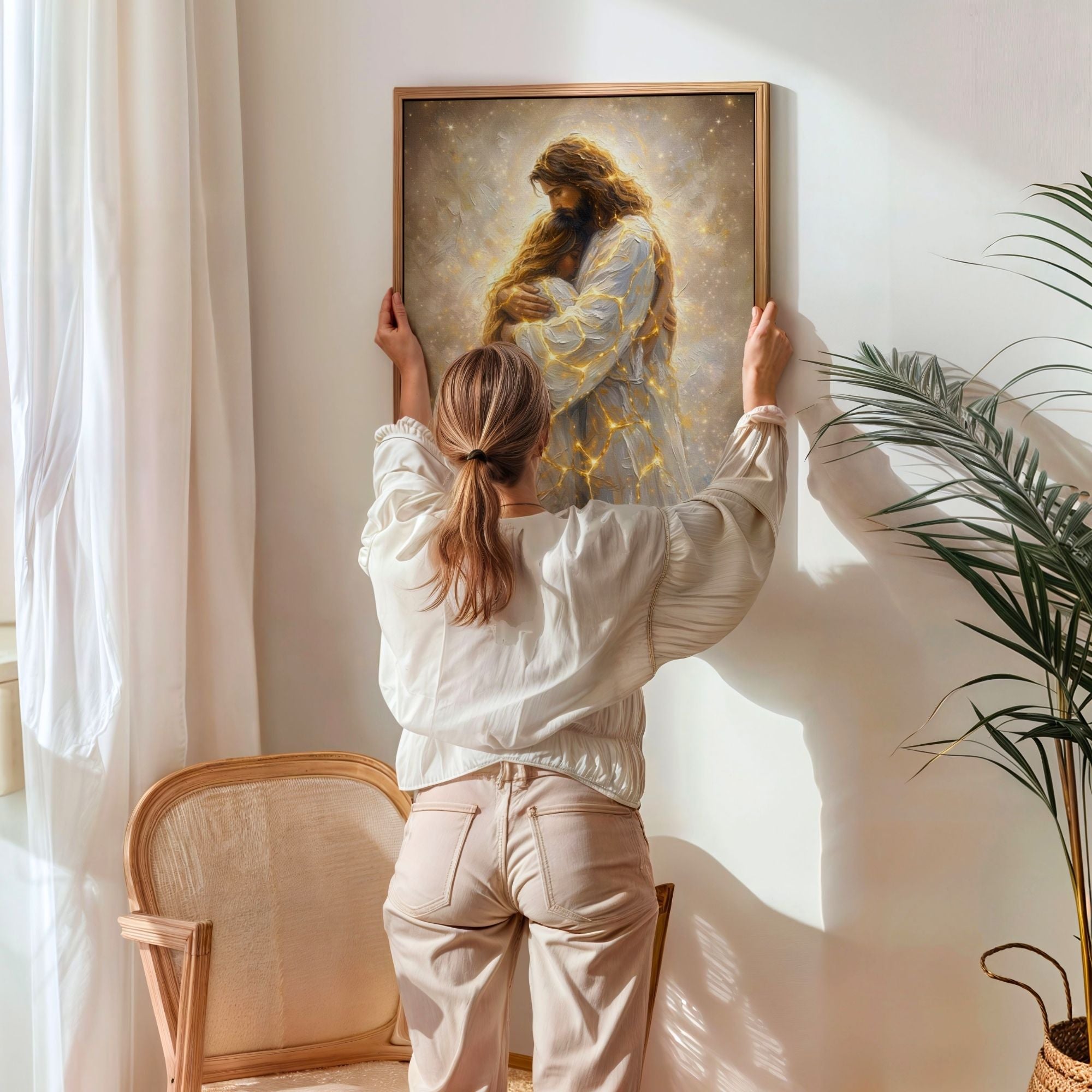 Jesus Hugging a Woman VI - Canvas