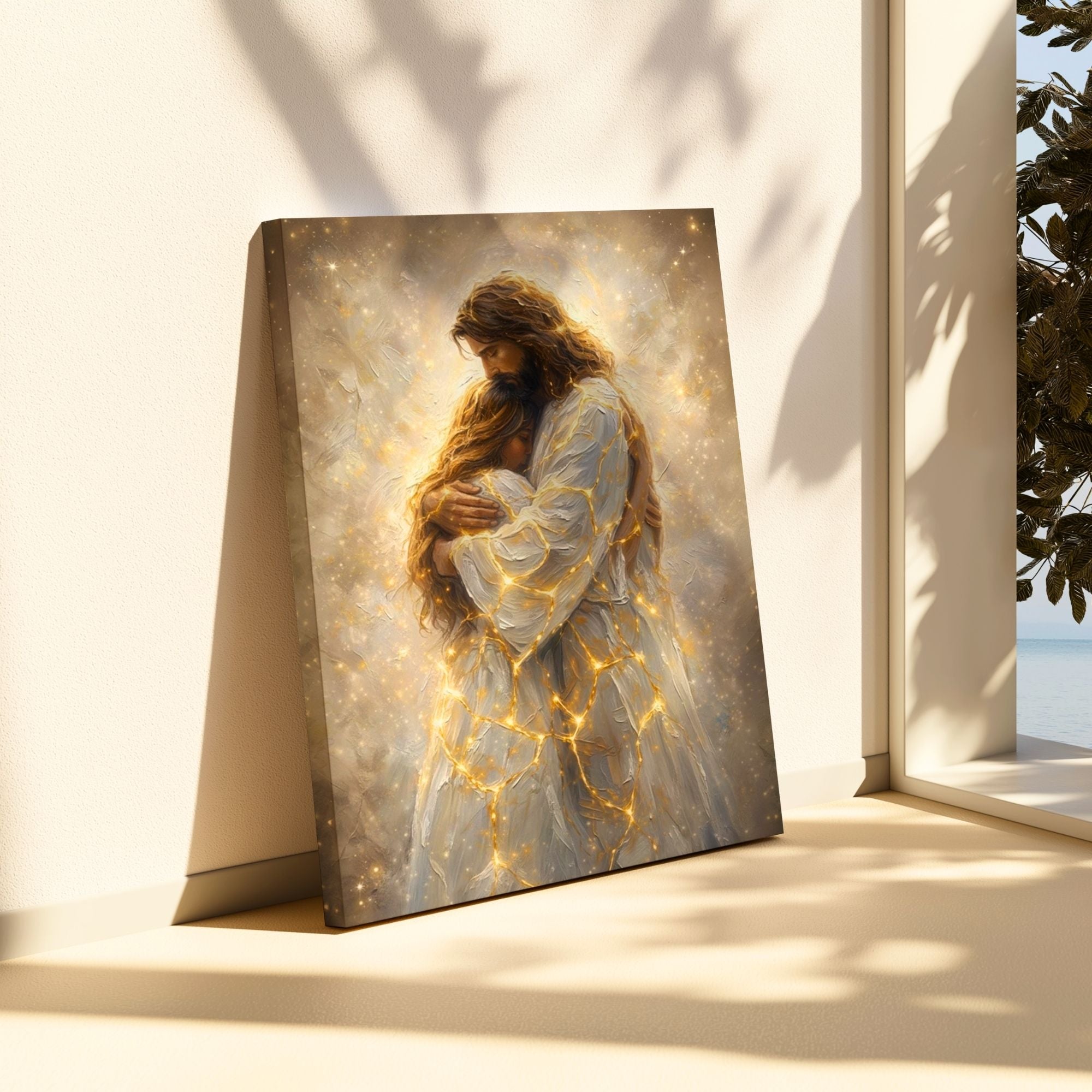 Jesus Hugging a Woman VI - Canvas