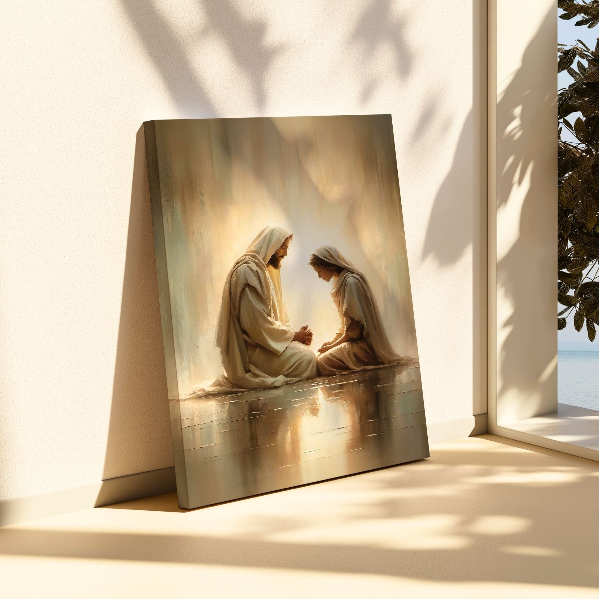Kneeling With Jesus - Canvas