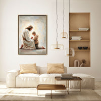 Jesus Praying With Little Boy - Canvas