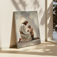 Jesus Praying With Little Boy - Canvas