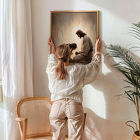 Girl Crying with Jesus - Canvas