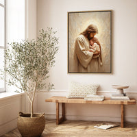 Jesus Holding a Baby - Canvas