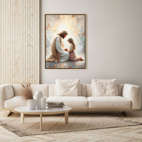 Jesus Praying With Little Girl - Canvas