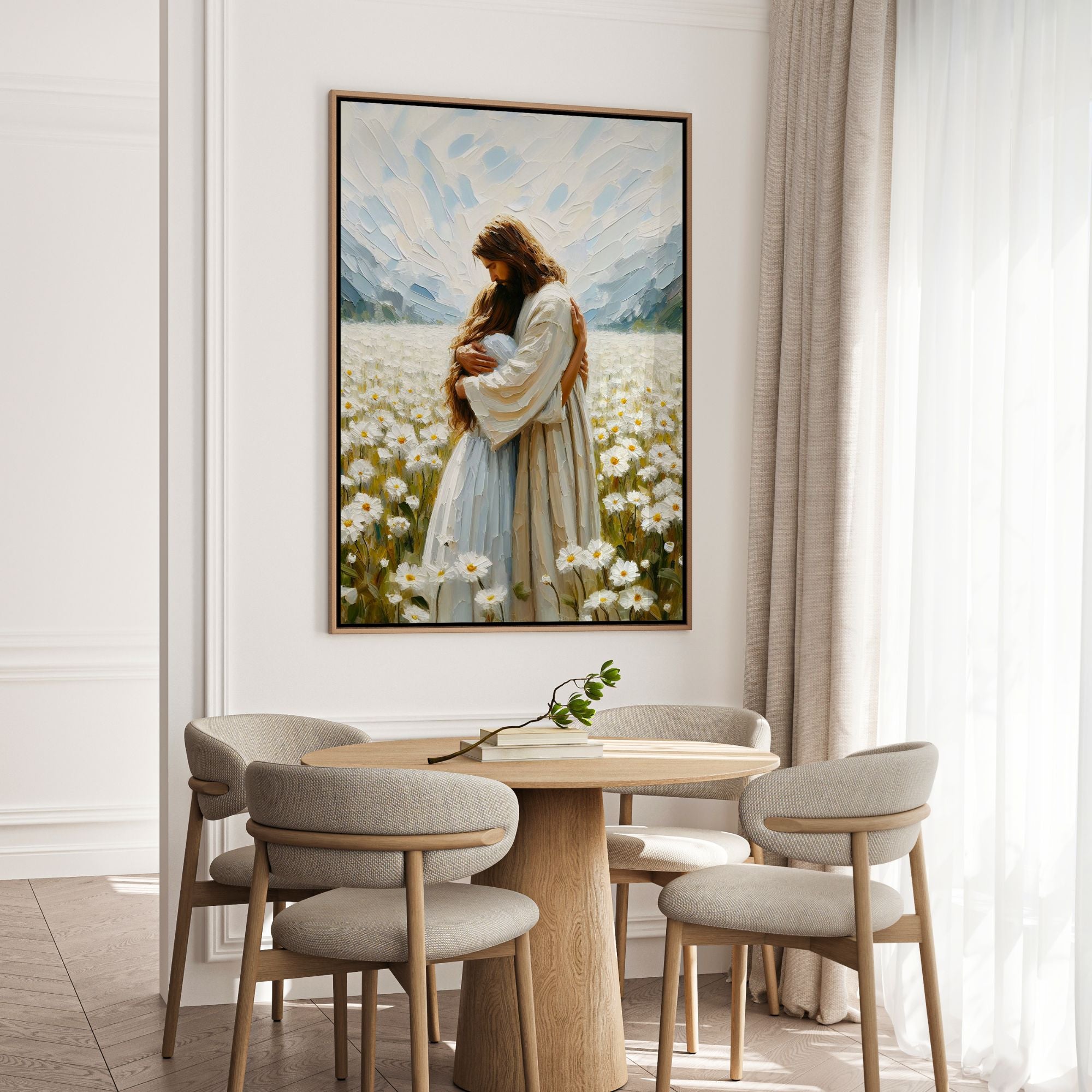 Jesus Hugging a Woman - Canvas