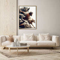 Jesus Protecting Lamb from Wolves - Canvas