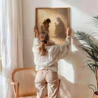 Jesus Prays With You - Canvas