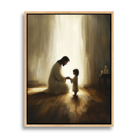 Jesus Praying With Child - Canvas