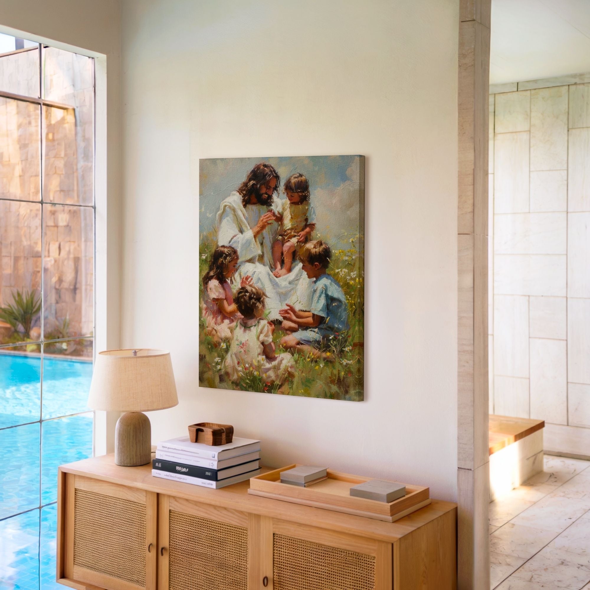Jesus Playing with Children - Canvas