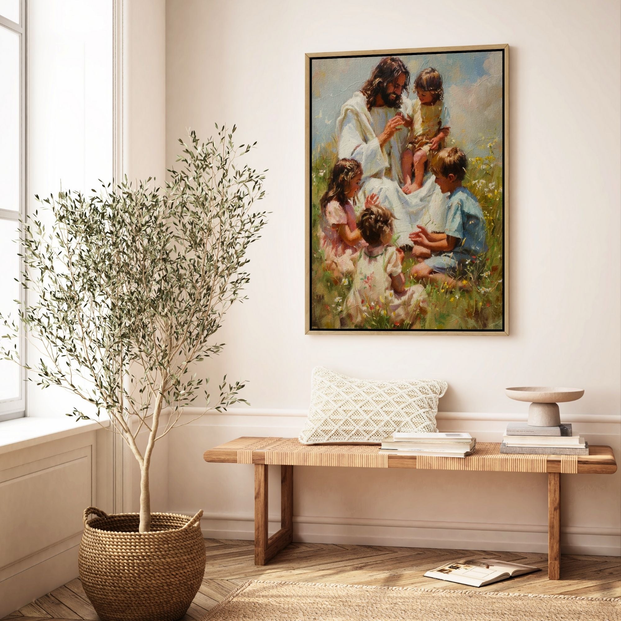 Jesus Playing with Children - Canvas