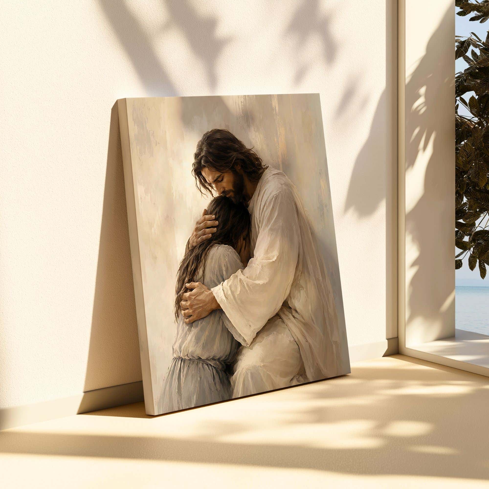 Comfort in His Arms - Canvas